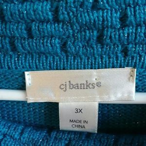 CJ Banks Sweaters - Beautiful teal sweater with metallic size 3X CJ Banks Sweaters - Beautiful teal sweater with metallic size 3X